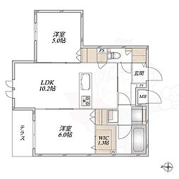 HEBEL MAISON 櫨塚 2LDKの間取図画像