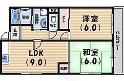 マンションオモヤ 2LDKの間取図画像