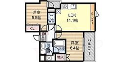 西宮アネックス 2LDKの間取図画像