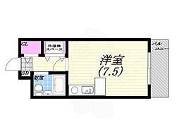 クレスト夙川 ワンルームの間取図画像