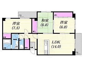 オプティマ三条  ｜ 兵庫県芦屋市三条町（賃貸マンション3LDK・2階・87.56㎡） その2