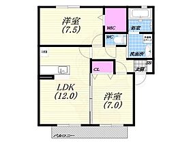 プランドールA  ｜ 兵庫県西宮市獅子ケ口町（賃貸アパート2LDK・2階・63.52㎡） その2