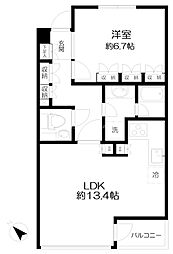 御殿山パークシティ 1LDKの間取図画像