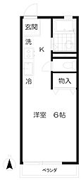 ハイツスカイブルー 1Kの間取図画像