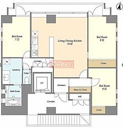クアトロアルカ九段 3階2SLDKの間取り