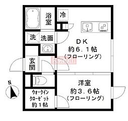 ラプレ本駒込 3階1DKの間取り
