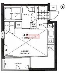 カーサ・デル・ソル小石川 2階ワンルームの間取り
