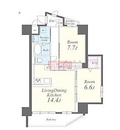 シャルマンミューズ 2LDKの間取図画像