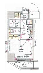 コンシェリア御茶ノ水 1Kの間取図画像