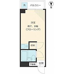 新井マンション ワンルームの間取図画像