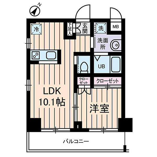 東京都板橋区大山西町(賃貸マンション1LDK・5階・33.62㎡)の写真 その2