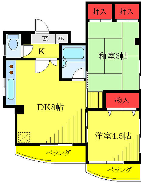 東京都北区栄町(賃貸マンション2DK・2階・30.00㎡)の写真 その2