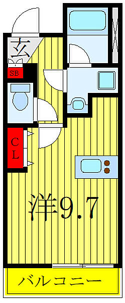 東京都板橋区南常盤台1丁目(賃貸マンション1R・2階・26.61㎡)の写真 その2