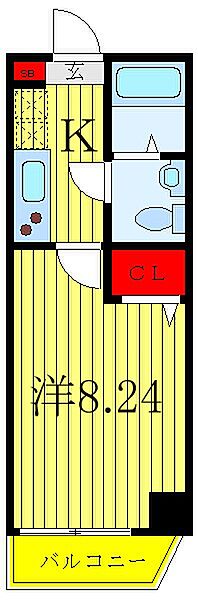 埼玉県川口市西川口1丁目(賃貸マンション1K・6階・23.74㎡)の写真 その2