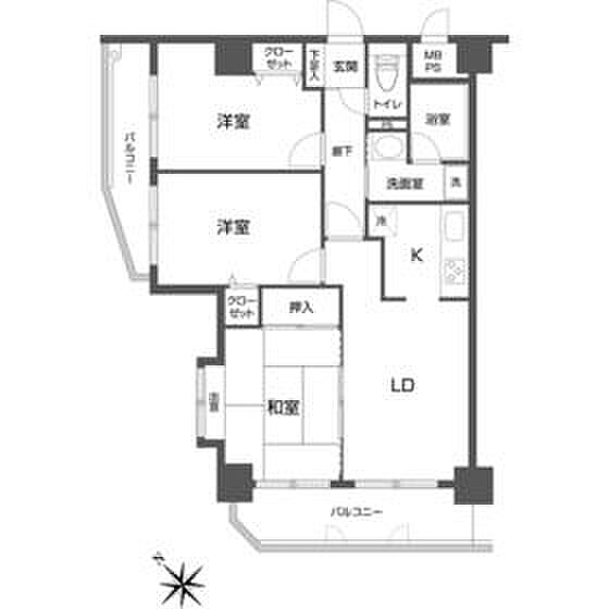 グリーンフィールド大山 1401｜東京都板橋区熊野町(賃貸マンション3LDK・14階・63.84㎡)の写真 その2