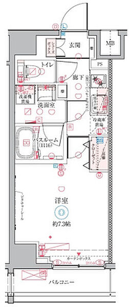 東京都台東区三ノ輪1丁目(賃貸マンション1K・2階・25.57㎡)の写真 その2