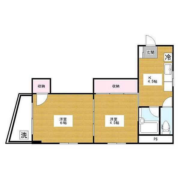 東京都北区田端4丁目(賃貸マンション2K・3階・36.00㎡)の写真 その2