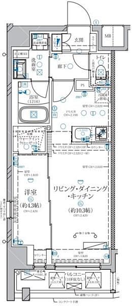 東京都北区赤羽1丁目(賃貸マンション1LDK・3階・36.80㎡)の写真 その2