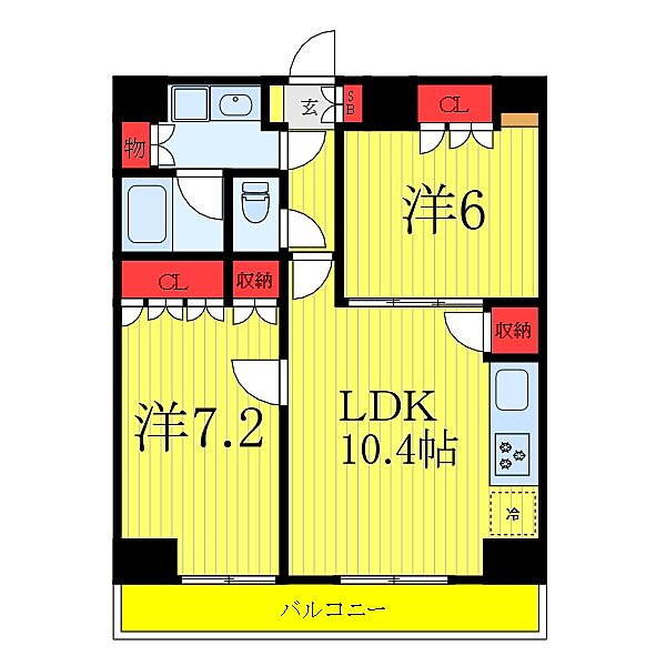 東京都板橋区徳丸3丁目(賃貸マンション2LDK・2階・55.70㎡)の写真 その2