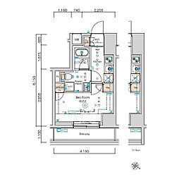 スクエアシティ横濱大通り公園AZ 11階1Kの間取り