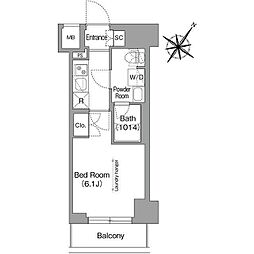 コンフォリア・リヴ横浜阪東橋(コンフォリアリヴヨコハマバンド 1Kの間取図画像