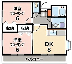 コーポマリル 2DKの間取図画像