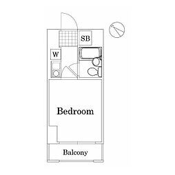 クリオ阪東橋壱番館 1Kの間取図画像