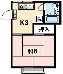 ココットハウス 1Kの間取図画像