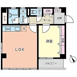 黒田救命堂ビル 1LDKの間取図画像