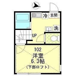 グランドゥール横浜 1Kの間取図画像