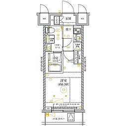 リルシアグランデ横濱吉野町 1Kの間取図画像