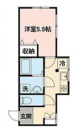 野本ビル 1Kの間取図画像