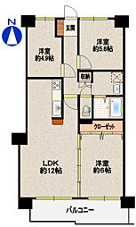 マリンシティコスモ久里浜 3LDKの間取図画像