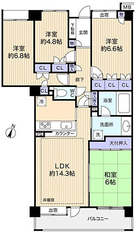 間取り ラミーユ勝田台ハイライズ　センターヒル 2階/-