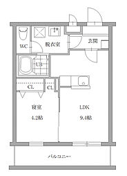 ヴェルジェカナモ大瀬木 1LDKの間取図画像