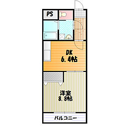 マンション麻績 1DKの間取図画像