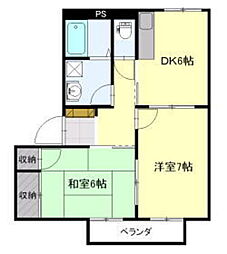 サープラスツー立沢 2DKの間取図画像