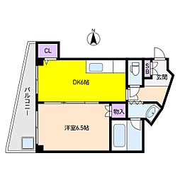 ファロス芦屋 1DKの間取図画像
