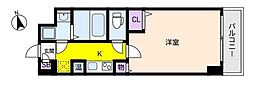 ポコアポコ芦屋 1Kの間取図画像