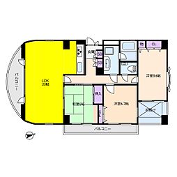 ベルコート芦屋 3LDKの間取図画像