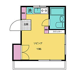 ニュートレンドビル 5階ワンルームの間取り