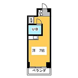 ファミール浅川 2階ワンルームの間取り