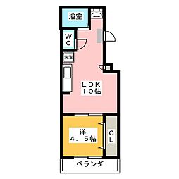 武政マンション 1LDKの間取図画像