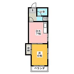 S.Tビル 1DKの間取図画像