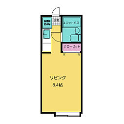 Sヒルサイドテラス ワンルームの間取図画像