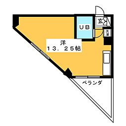 リバティー'90 ワンルームの間取図画像