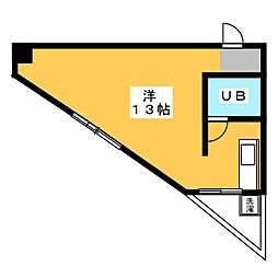 リバティー'90 ワンルームの間取図画像