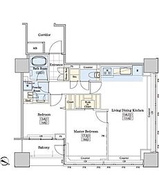 レジディアタワー上池袋タワーサイド 2LDKの間取図画像