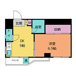 栄太楼ビル 4階1Kの間取り