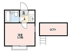 コーポ巣鴨　B棟 2階1Kの間取り